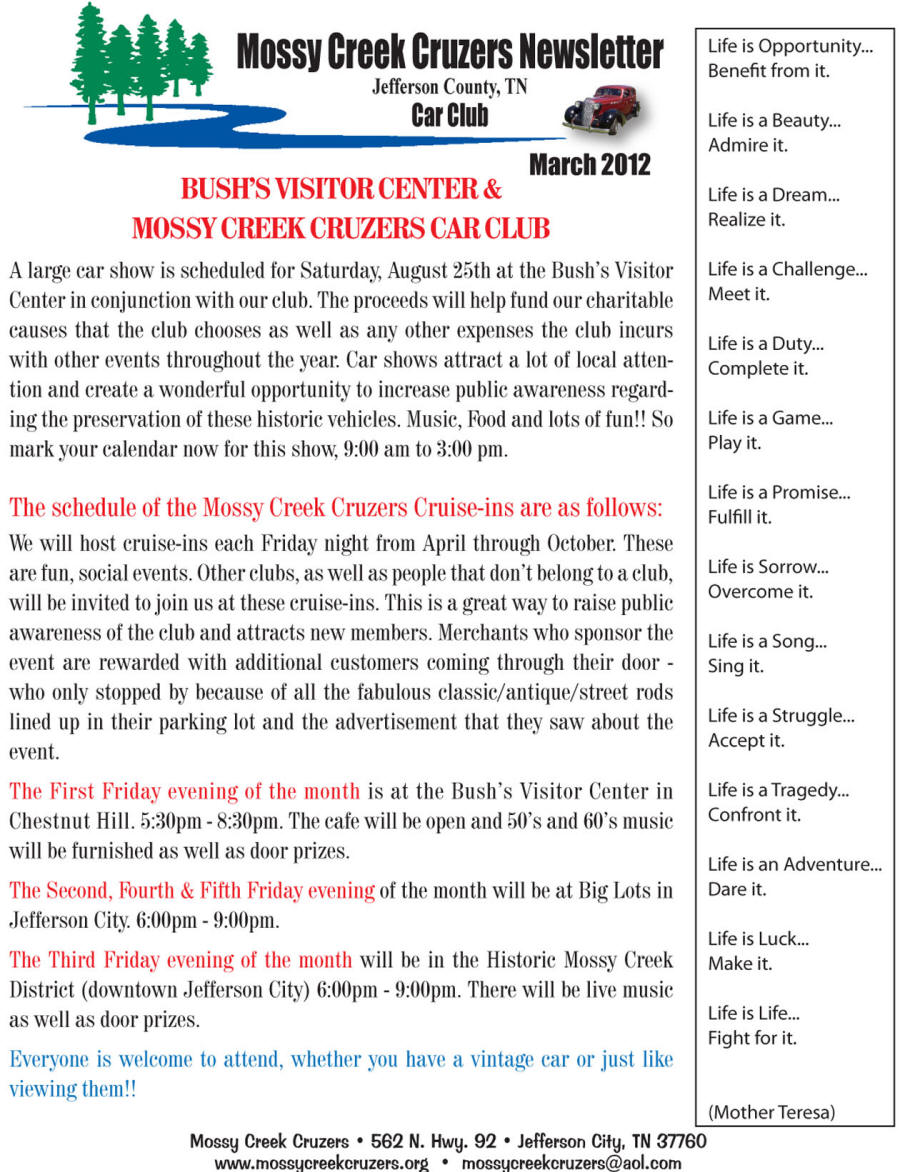 March 2012 Newsletter Page 3