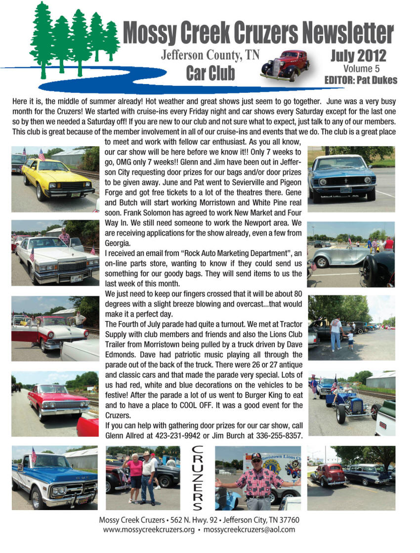 July 2012 Newsletter Page 1