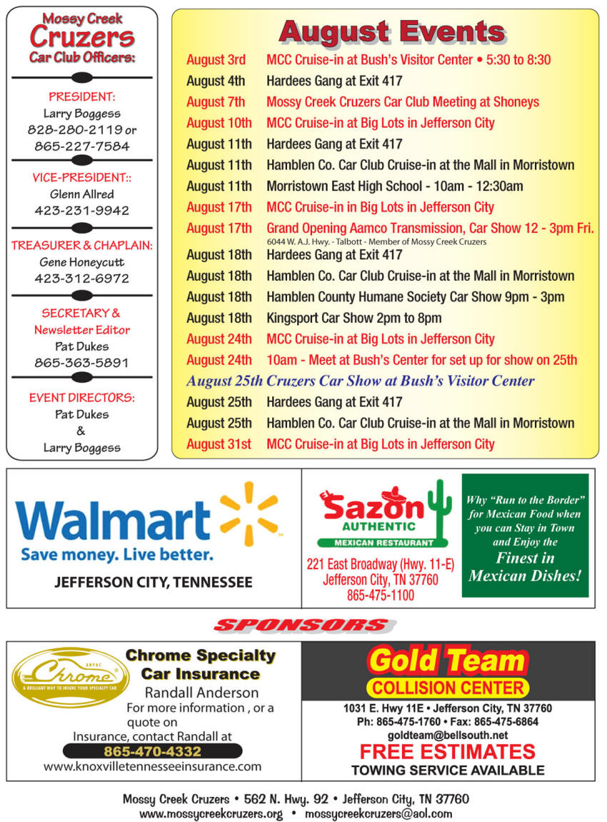 August 2012 Newsletter Page 3