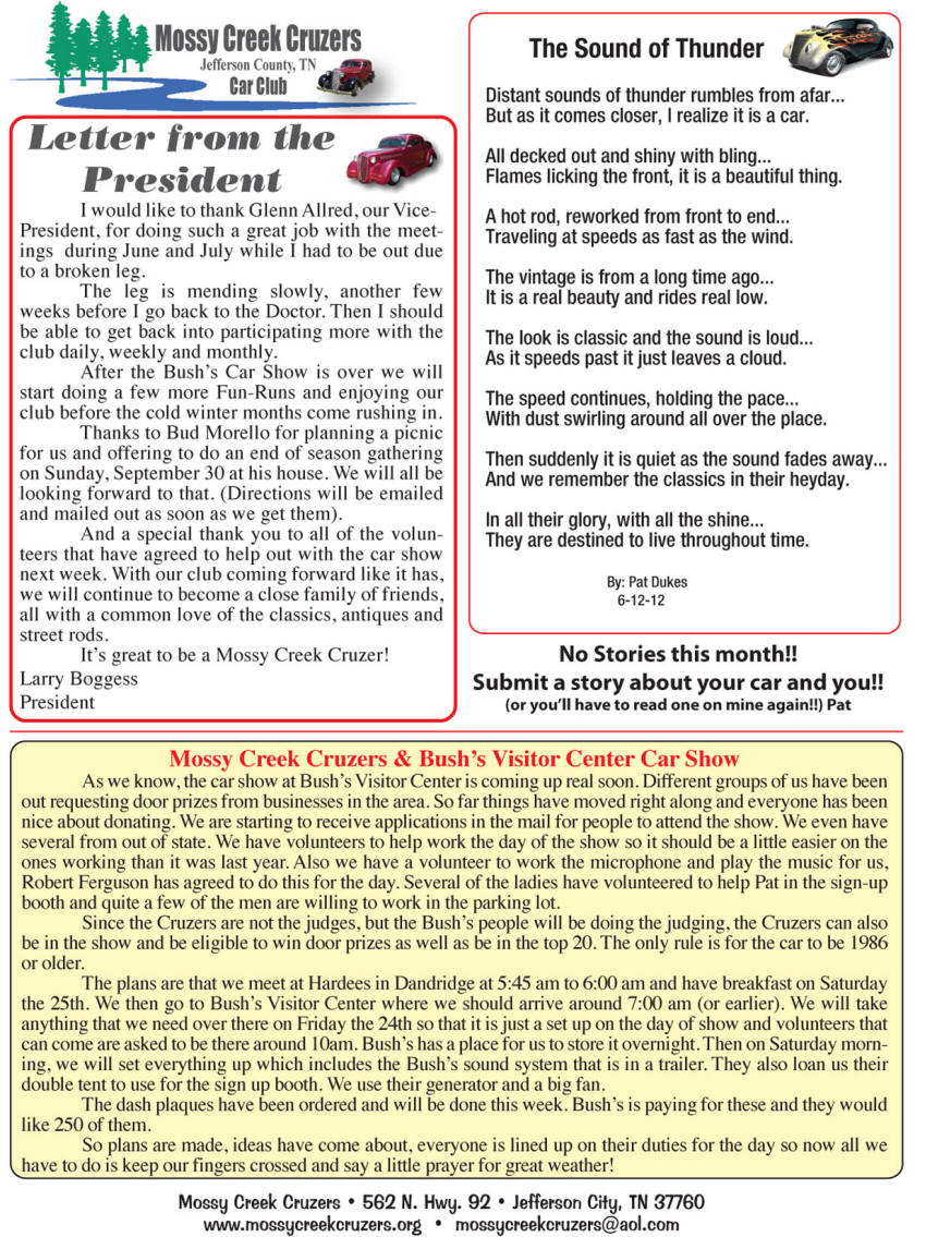 August 2012 Newsletter Page 4