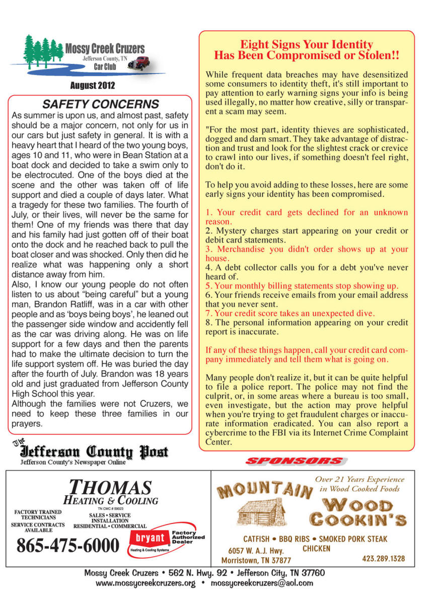 August 2012 Newsletter Page 5