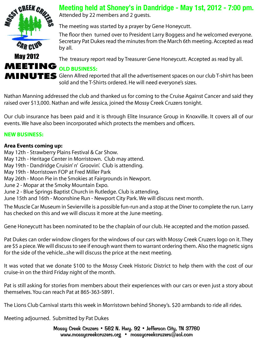 May 2012 Newsletter Page 2