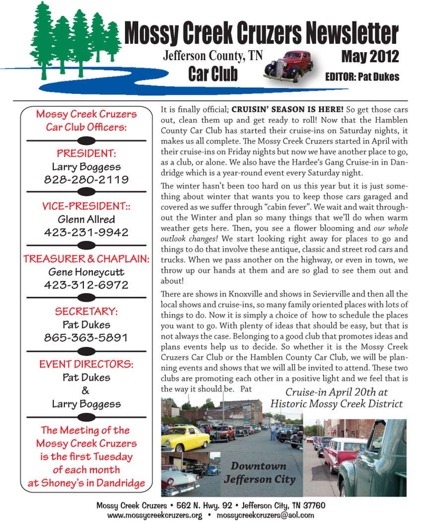 May 2012 Newsletter Page 1