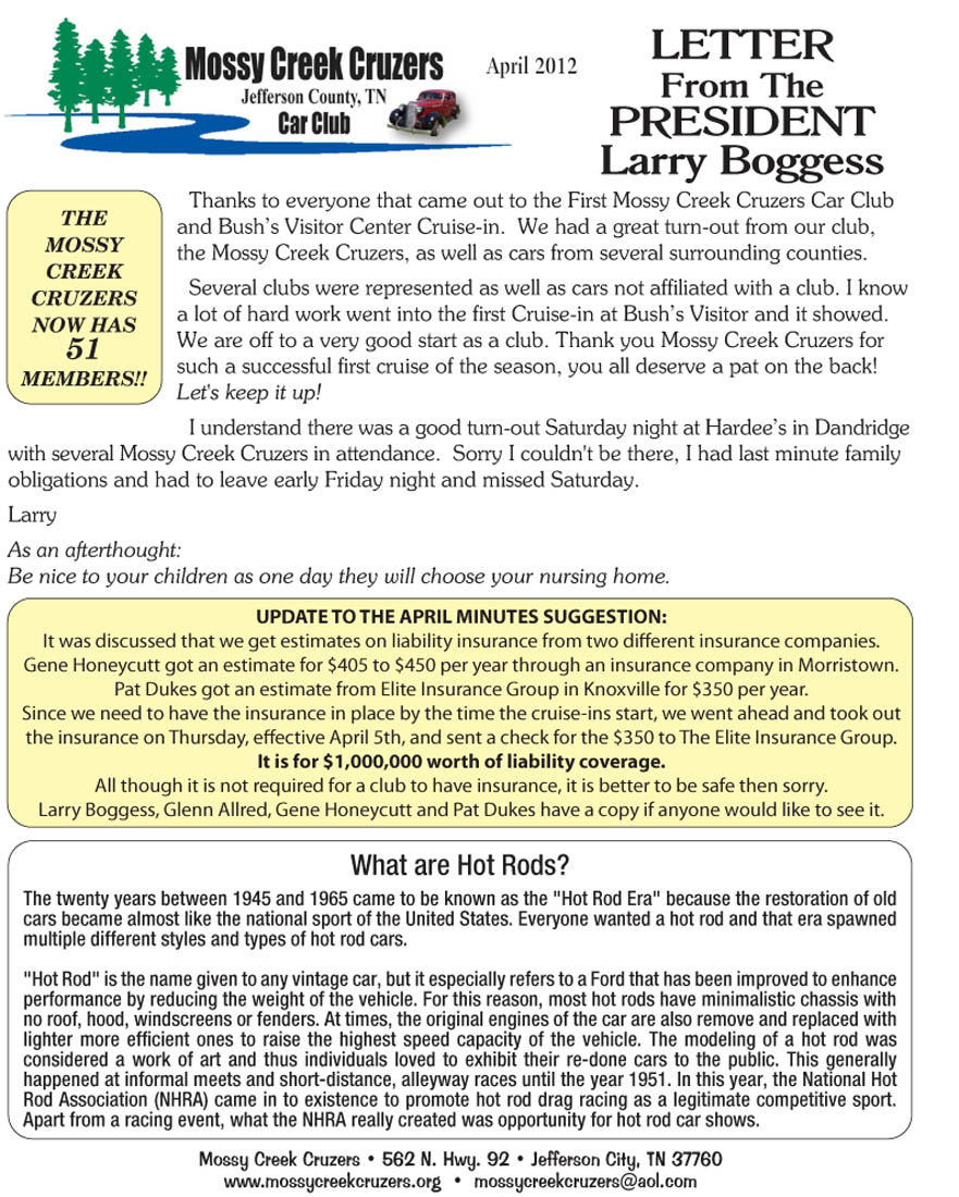 April 2012 Newsletter Page 3